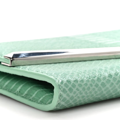 Jimmy Choo Snakeskin Embossed Chain Clutch Miami Mint 8 of 10
