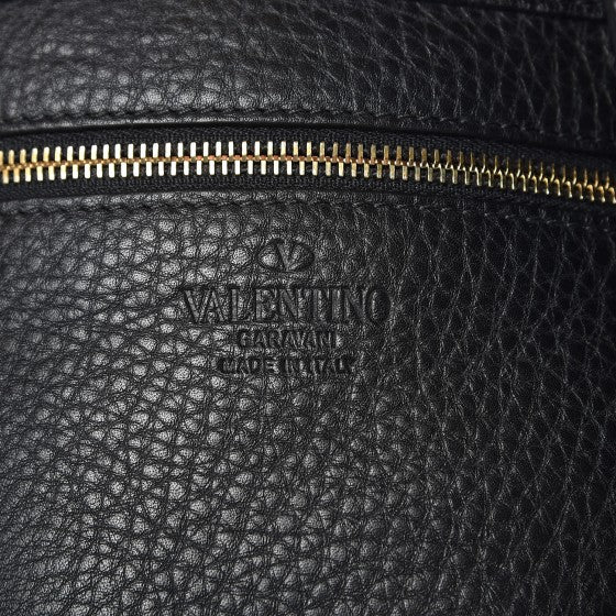 Valentino Garavani Pebbled Calfskin Large Rockstud Flip-Lock Messenger Bag Black 6 of 6