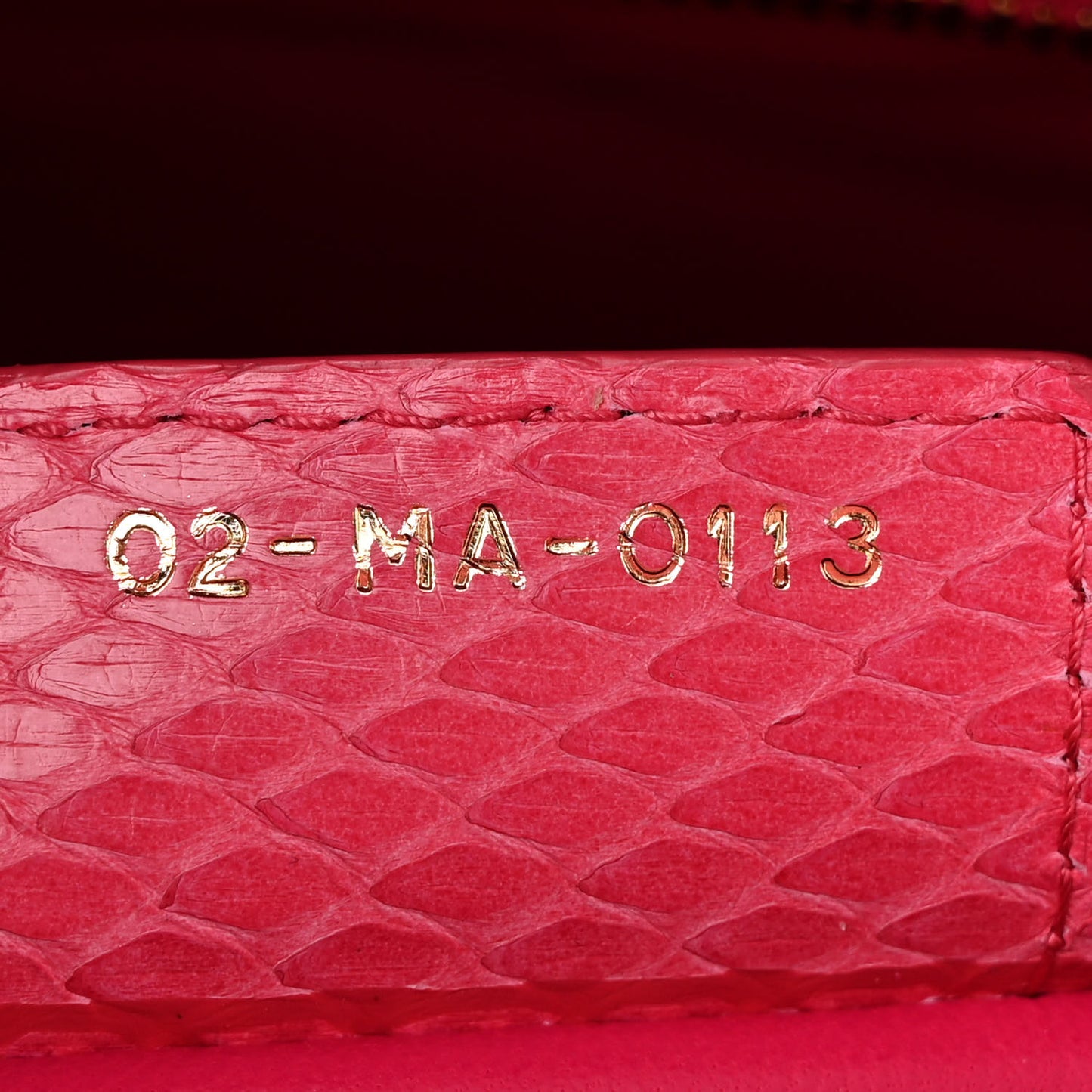 Snakeskin Large Lady Dior Pink