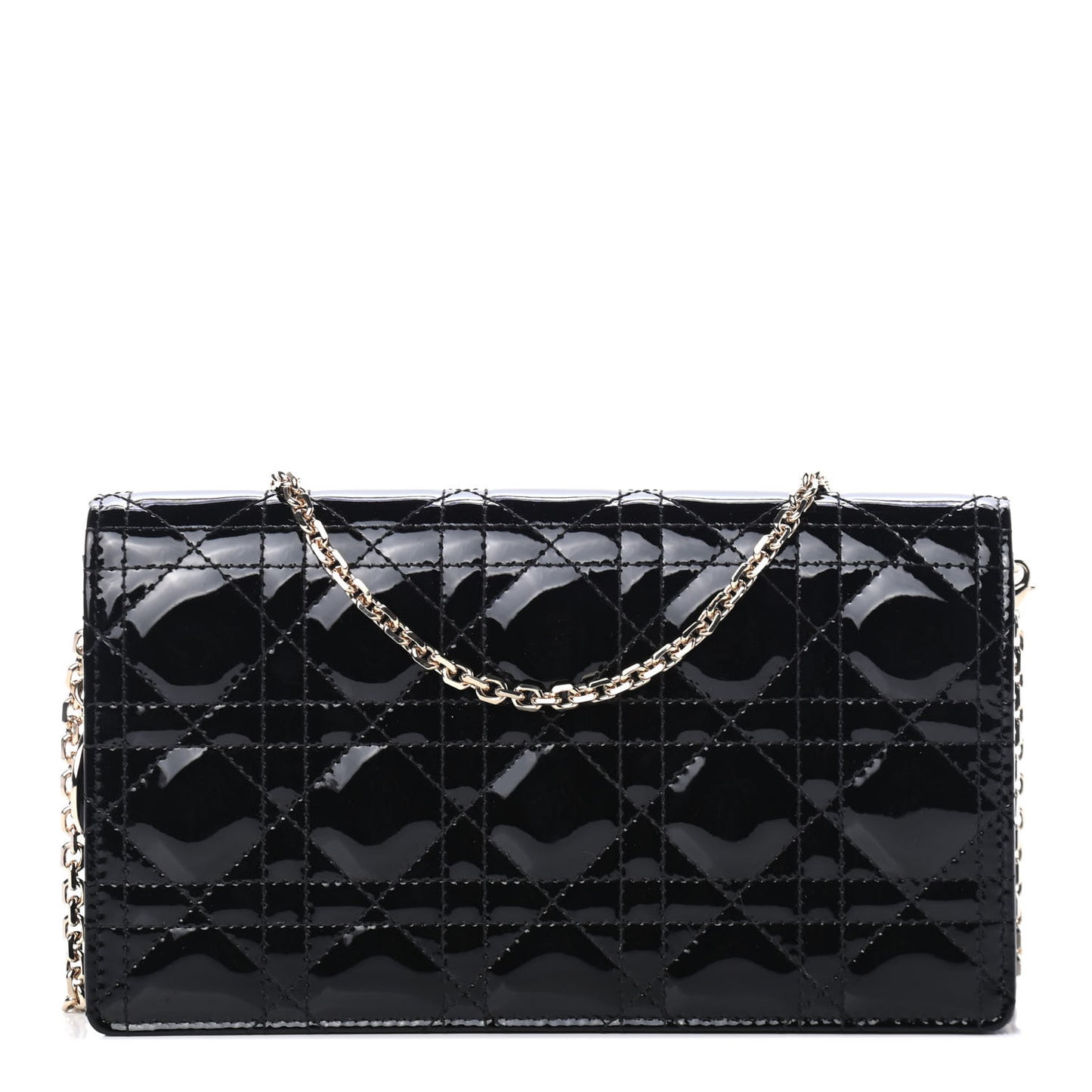 Patent Cannage Lady Dior Clutch Black