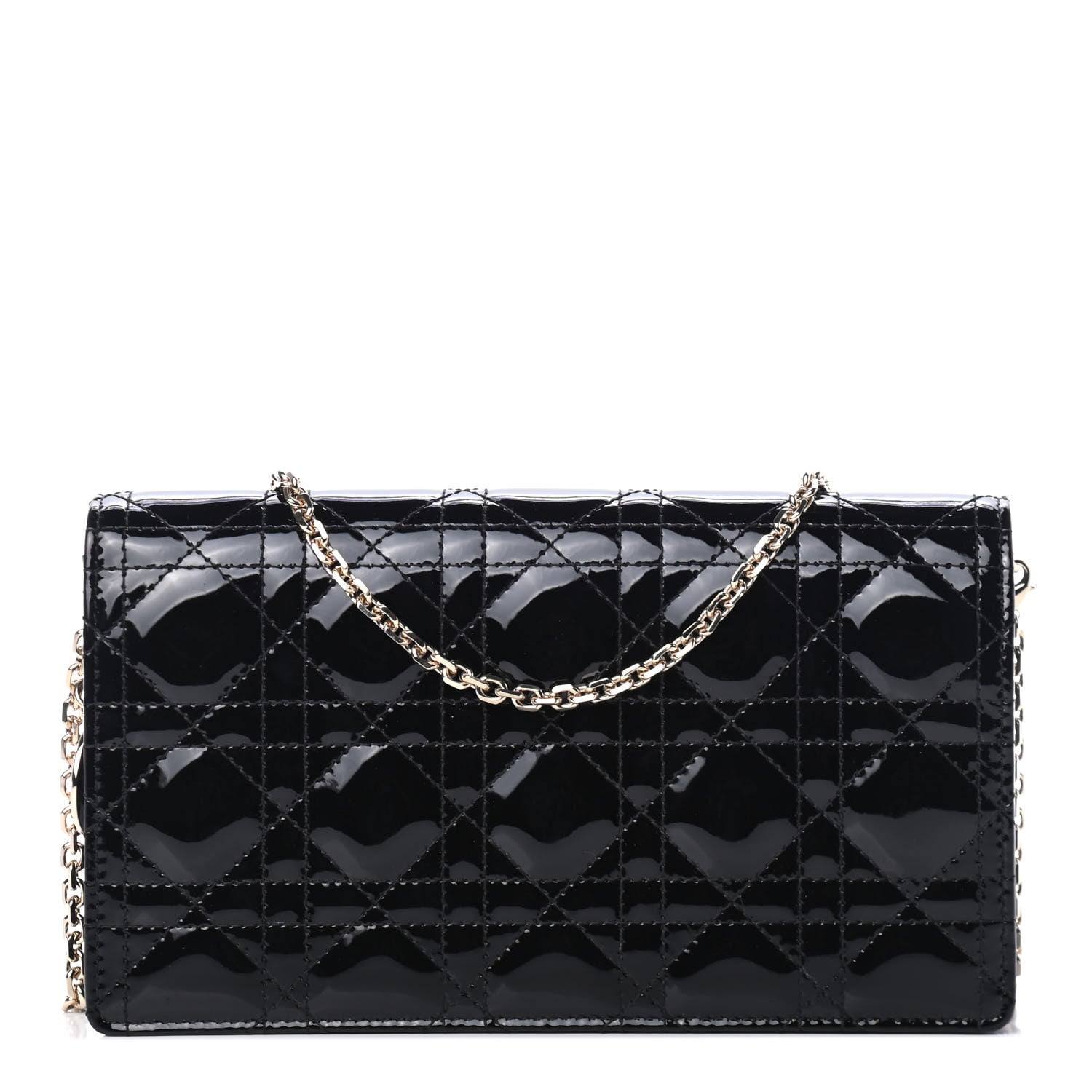 Christian Dior Patent Cannage Lady Dior Clutch Black 1 of 4