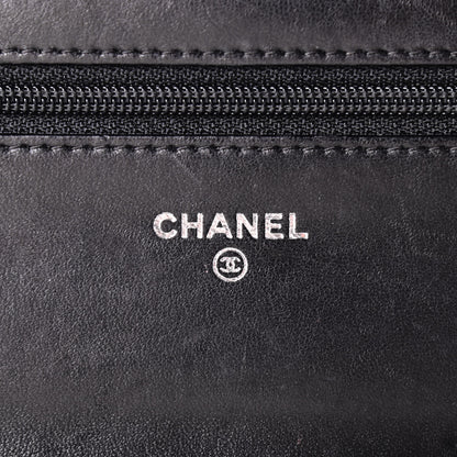 Chanel Lambskin Quilted Boy Wallet On Chain WOC Black 6 of 10