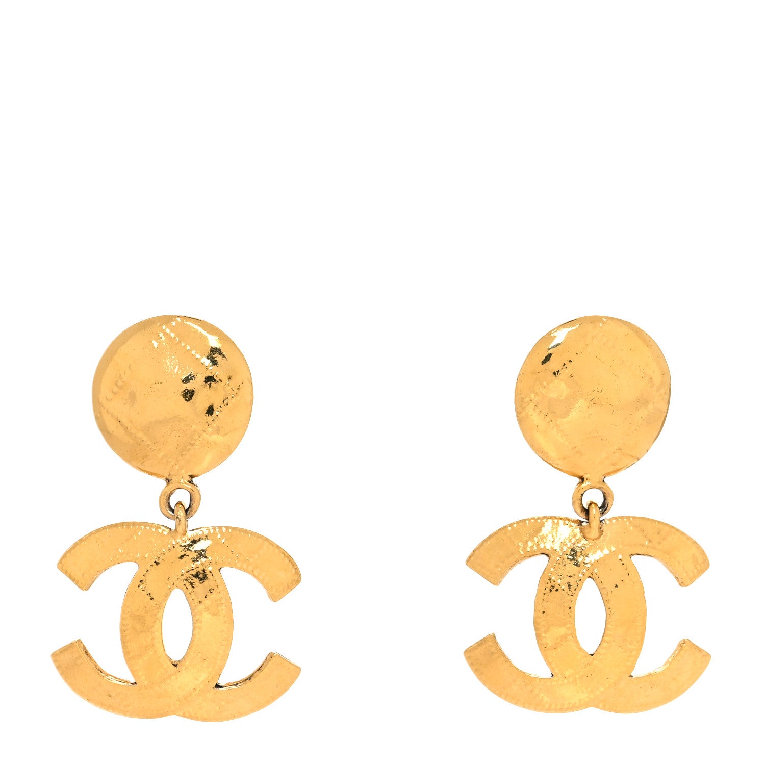 Chanel Quilted CC Drop Clip On Earrings Gold 1 of 4