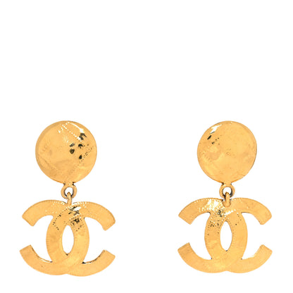 Chanel Quilted CC Drop Clip On Earrings Gold 1 of 4