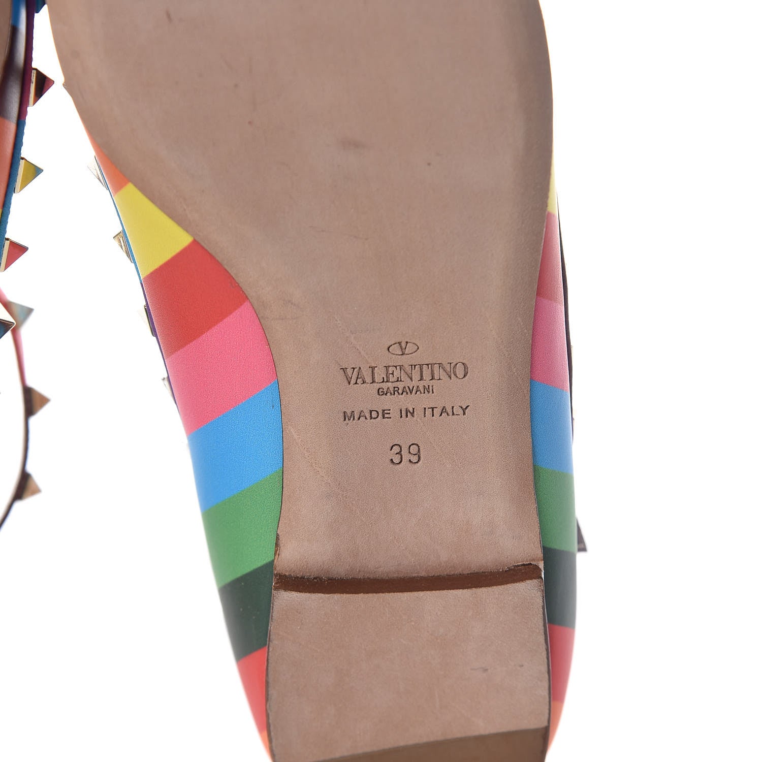 Valentino Garavani Calfskin Ballerina Rockstud Cage Ballerina Flats 39 Multicolor 6 of 7