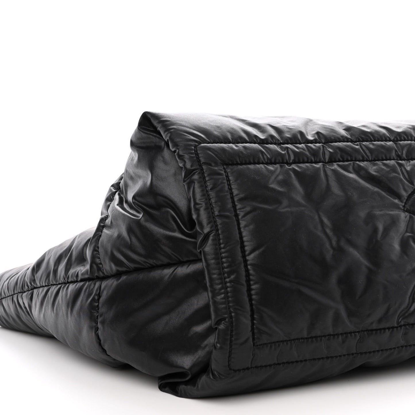 Nylon Quilted Medium Coco Cocoon Reversible Tote Black