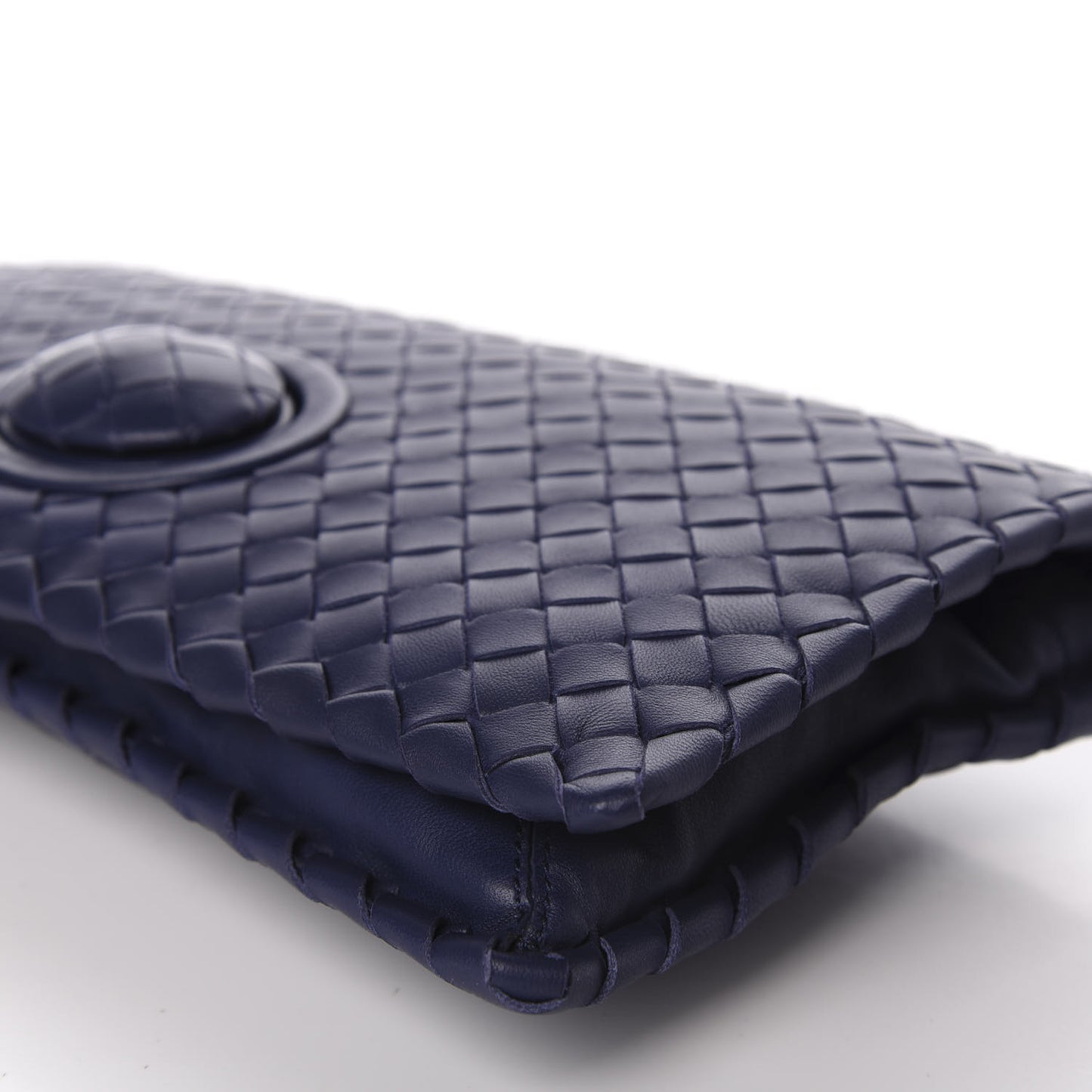 Nappa Intrecciato Turnlock Clutch Atlantic