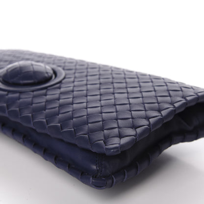 Bottega Veneta Nappa Intrecciato Turnlock Clutch Atlantic 6 of 9