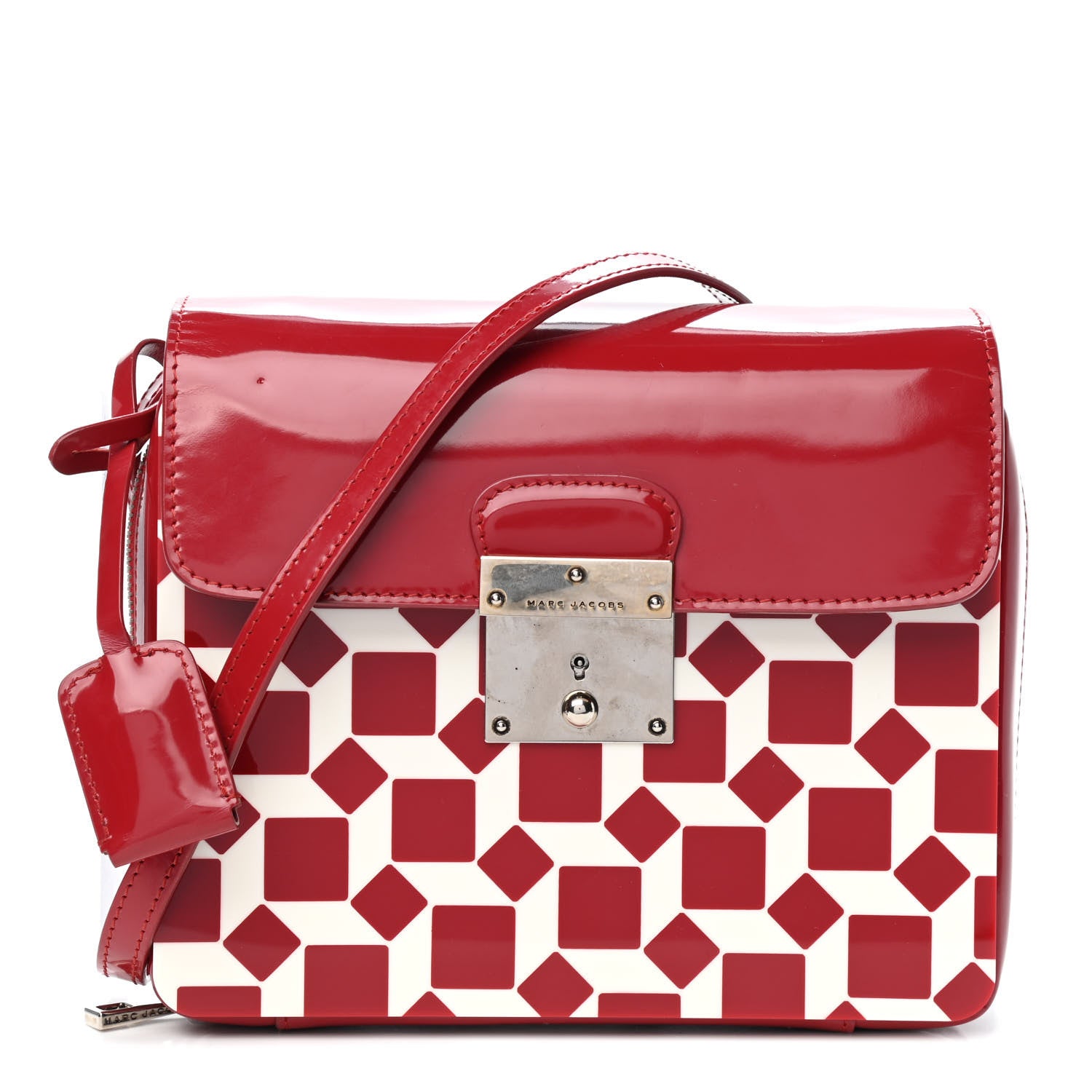 Marc Jacobs Patent Resin Printed Camera Bag Red White 1 of 4