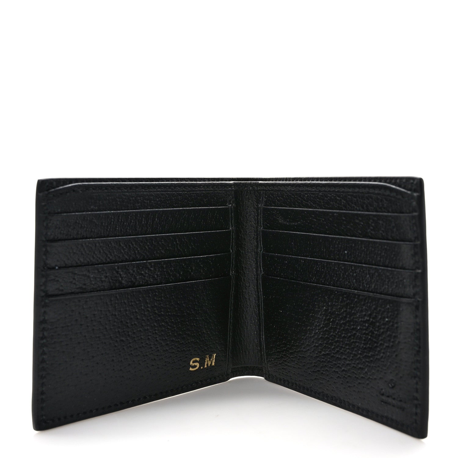 Gucci Calfskin Bee Bi-Fold Wallet Black 6 of 8