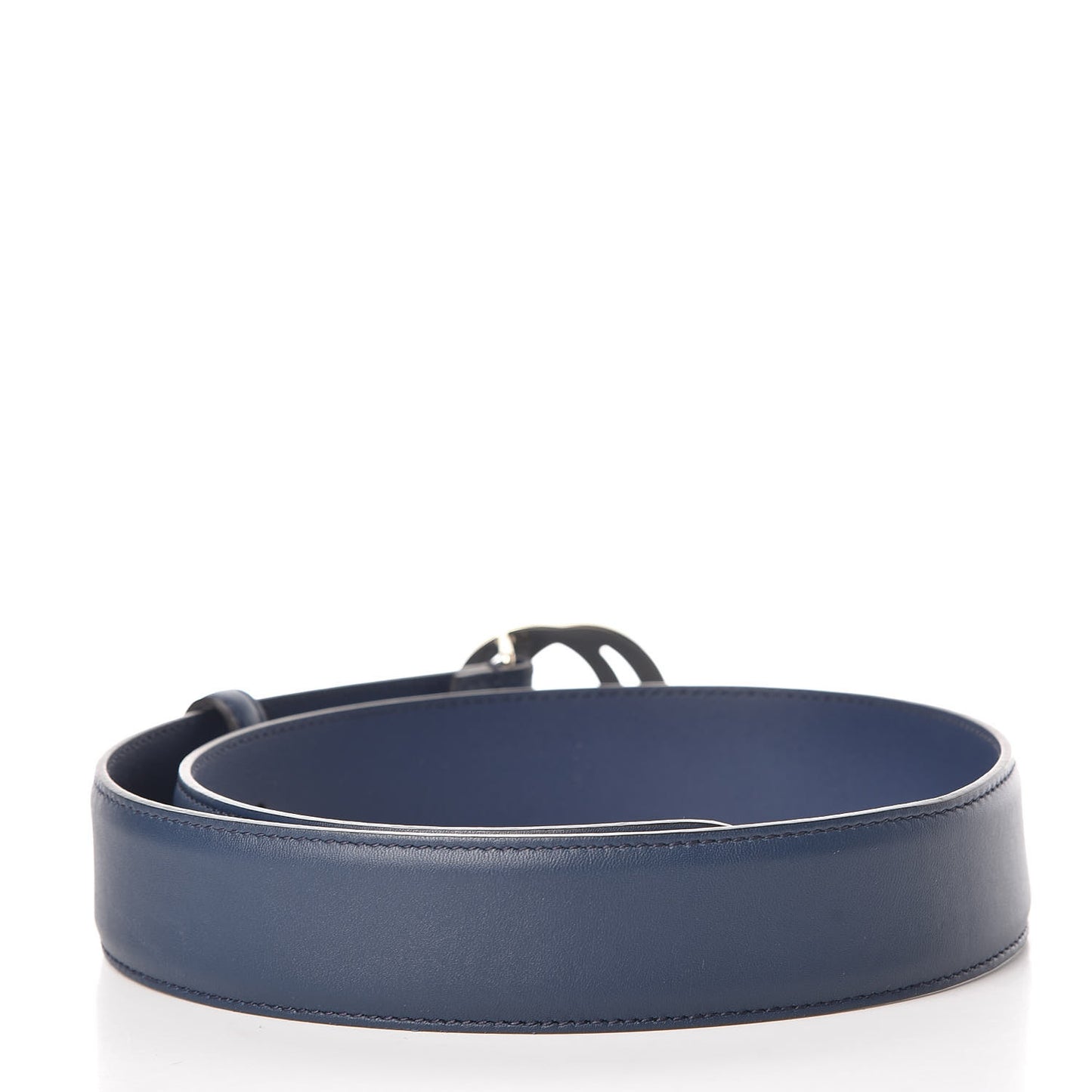 Moon Calfskin Interlocking G 37mm Belt 70 28 Cobalt Blue