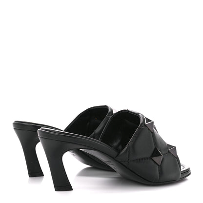 Valentino Garavani Nappa Quilted Monochrome Roman Stud 65mm Slide Sandals 35 Black 4 of 9