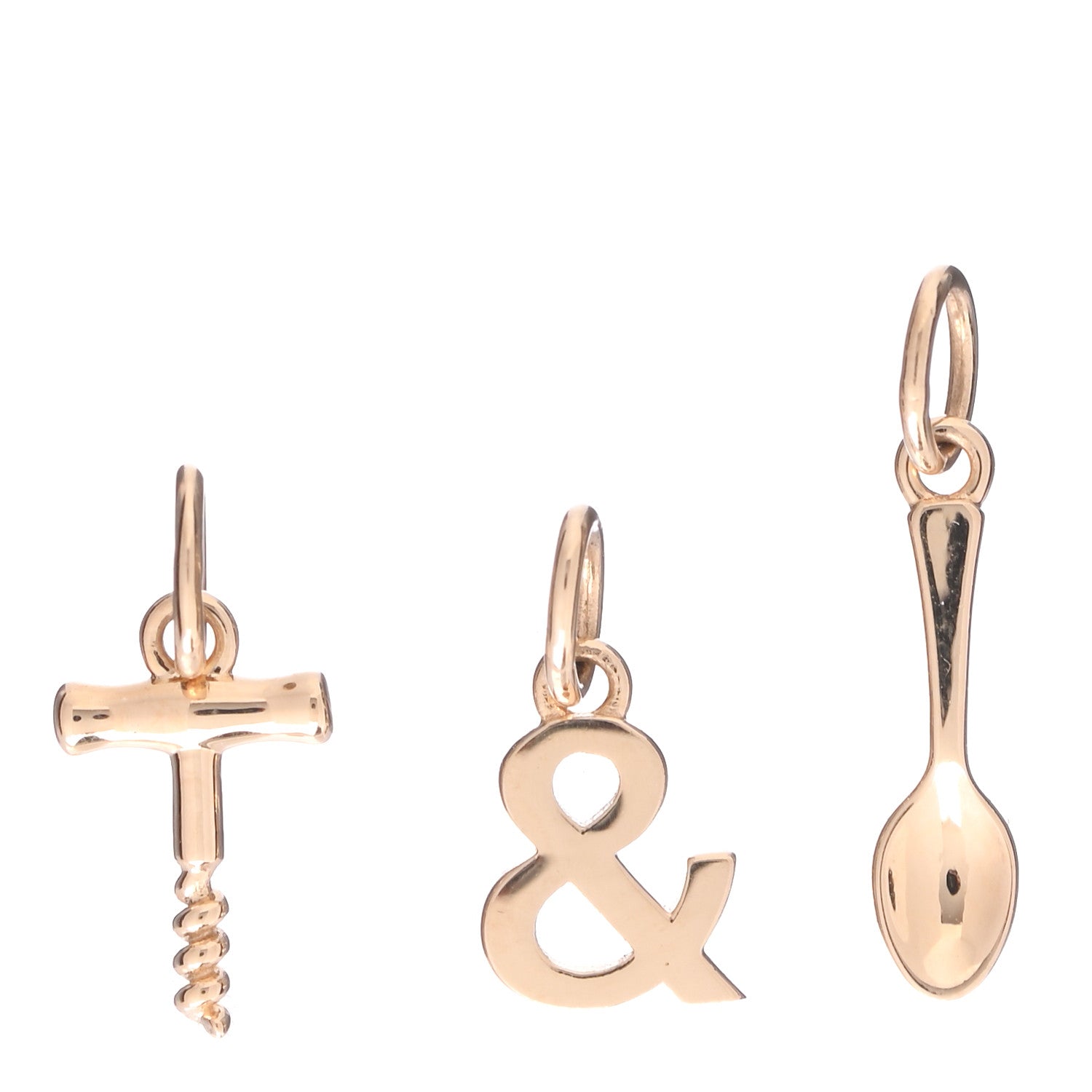 Tiffany 18K Yellow Gold Wine and Dine Charm Set of 3 1 of 3