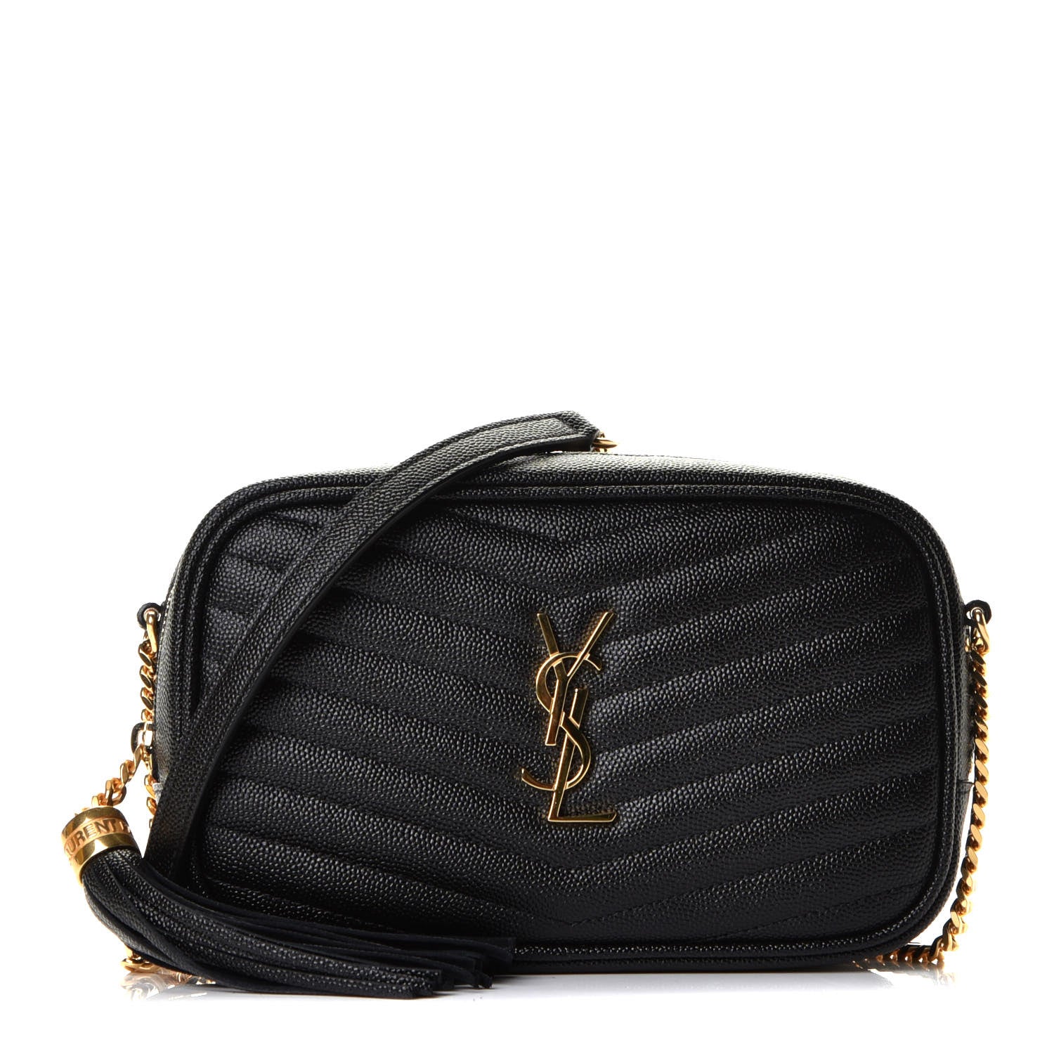 Saint Laurent Grain De Poudre Matelasse Monogram Mini Lou Camera Bag Black 1 of 5