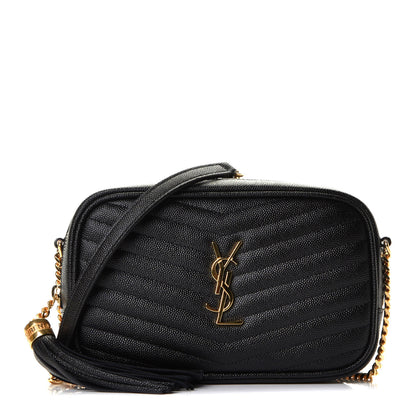 Saint Laurent Grain De Poudre Matelasse Monogram Mini Lou Camera Bag Black 1 of 5