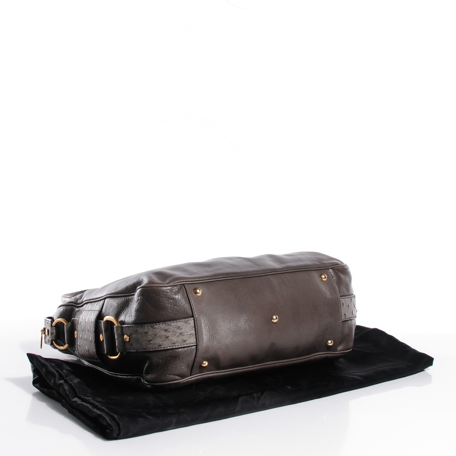 Saint Laurent Ostrich Goatskin Large Rive Gauche Grey 4 of 9