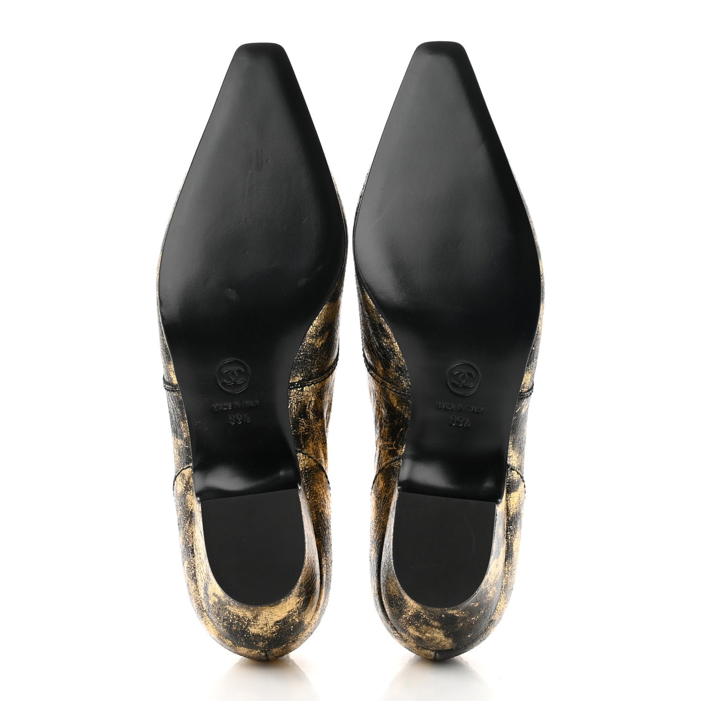 Laminated Goatskin Lace Up Oxford 39.5 Gold