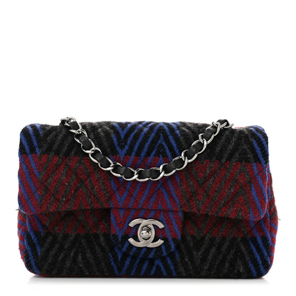 Chanel Wool Quilted Mini Rectangular Flap Red Grey Multicolor 1 of 11