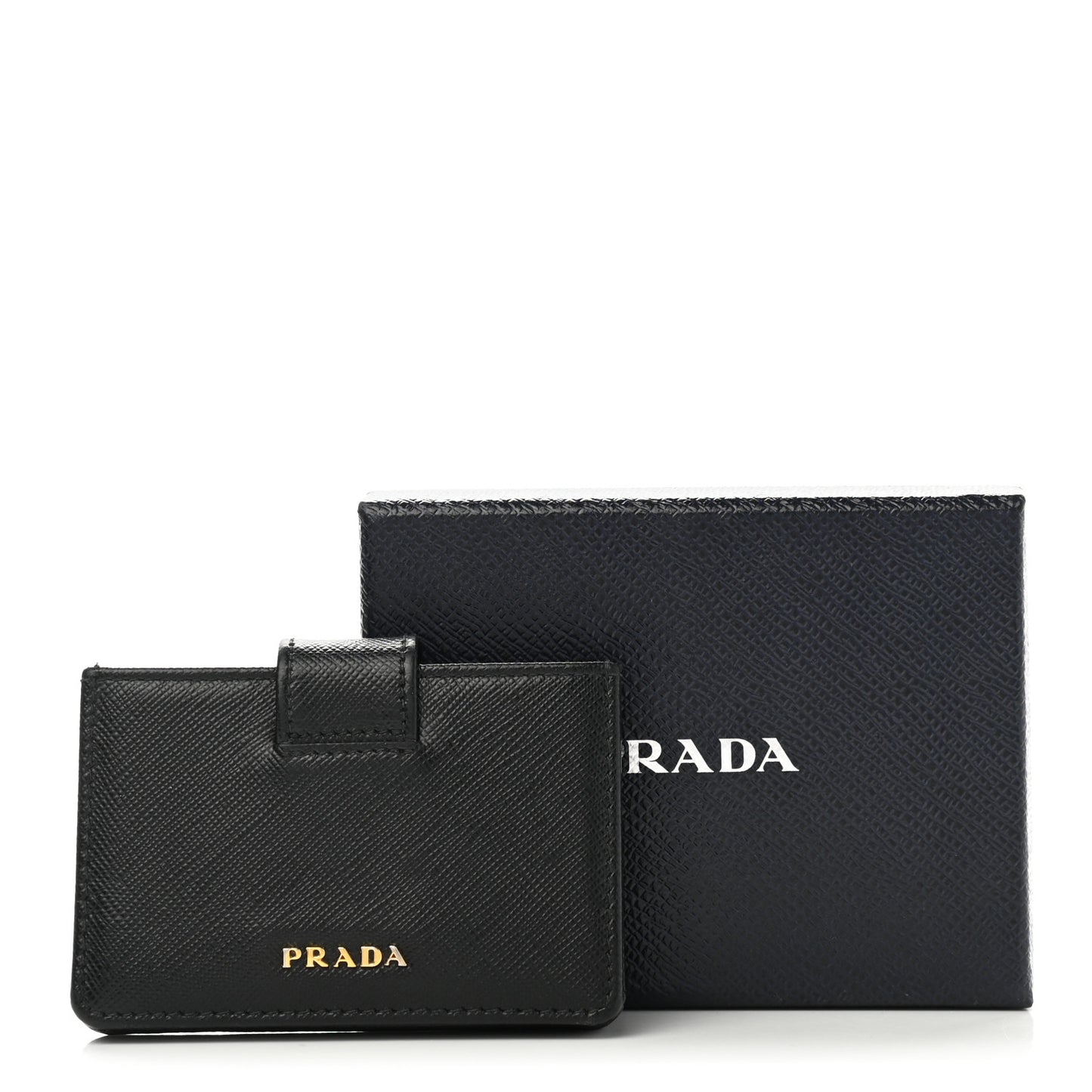 Saffiano Metal Accordion Card Case Black