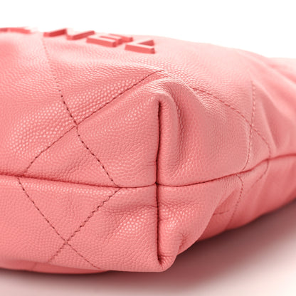 Chanel Shiny Caviar Quilted Mini Chanel 22 Coral 9 of 10