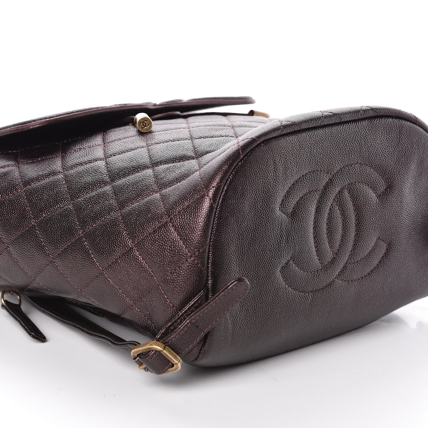 Caviar Quilted Filigree Backpack Burgundy