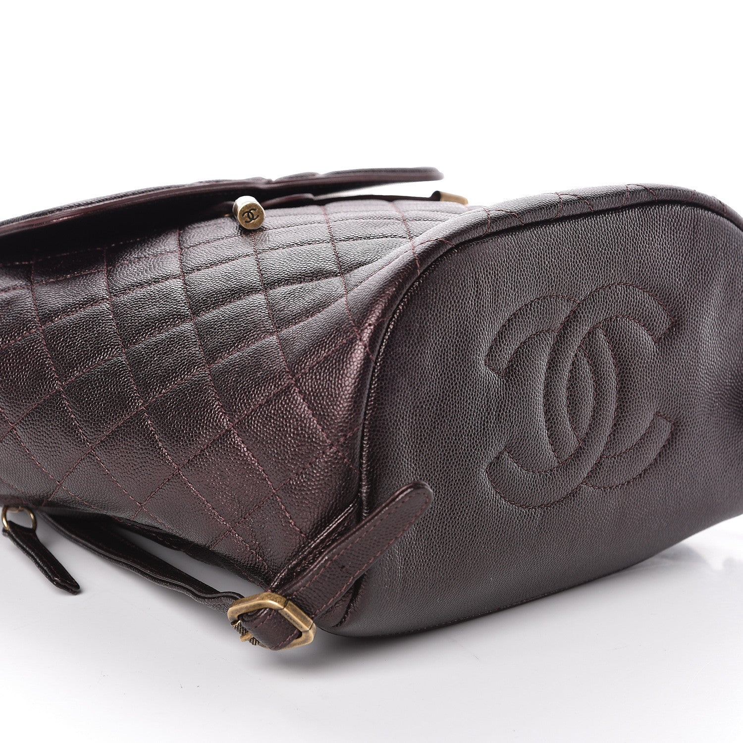 Chanel Caviar Quilted Filigree Backpack Burgundy 9 of 10