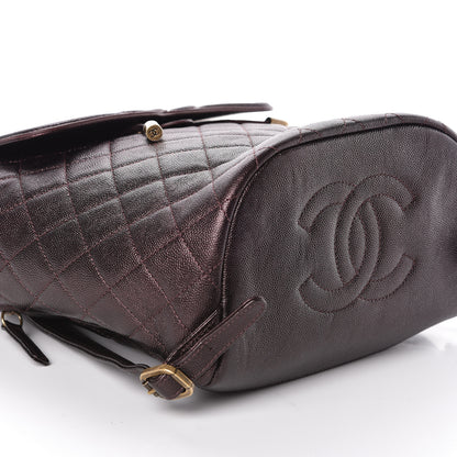 Chanel Caviar Quilted Filigree Backpack Burgundy 9 of 10
