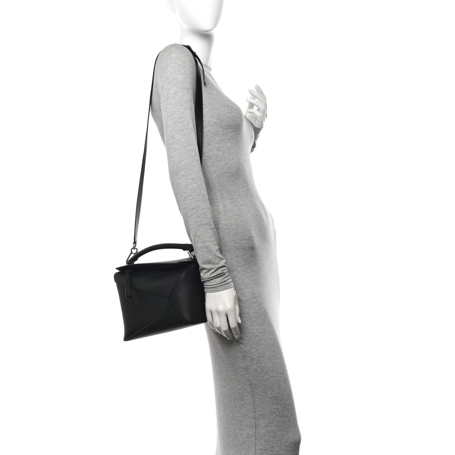 Loewe Calfskin Small Puzzle Edge Bag Black 2 of 9