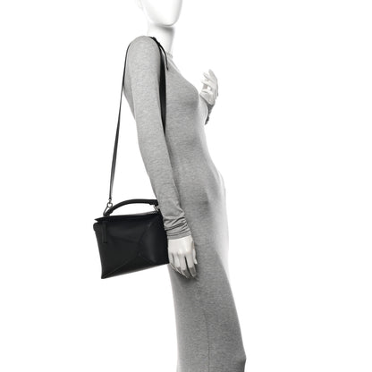 Loewe Calfskin Small Puzzle Edge Bag Black 2 of 9