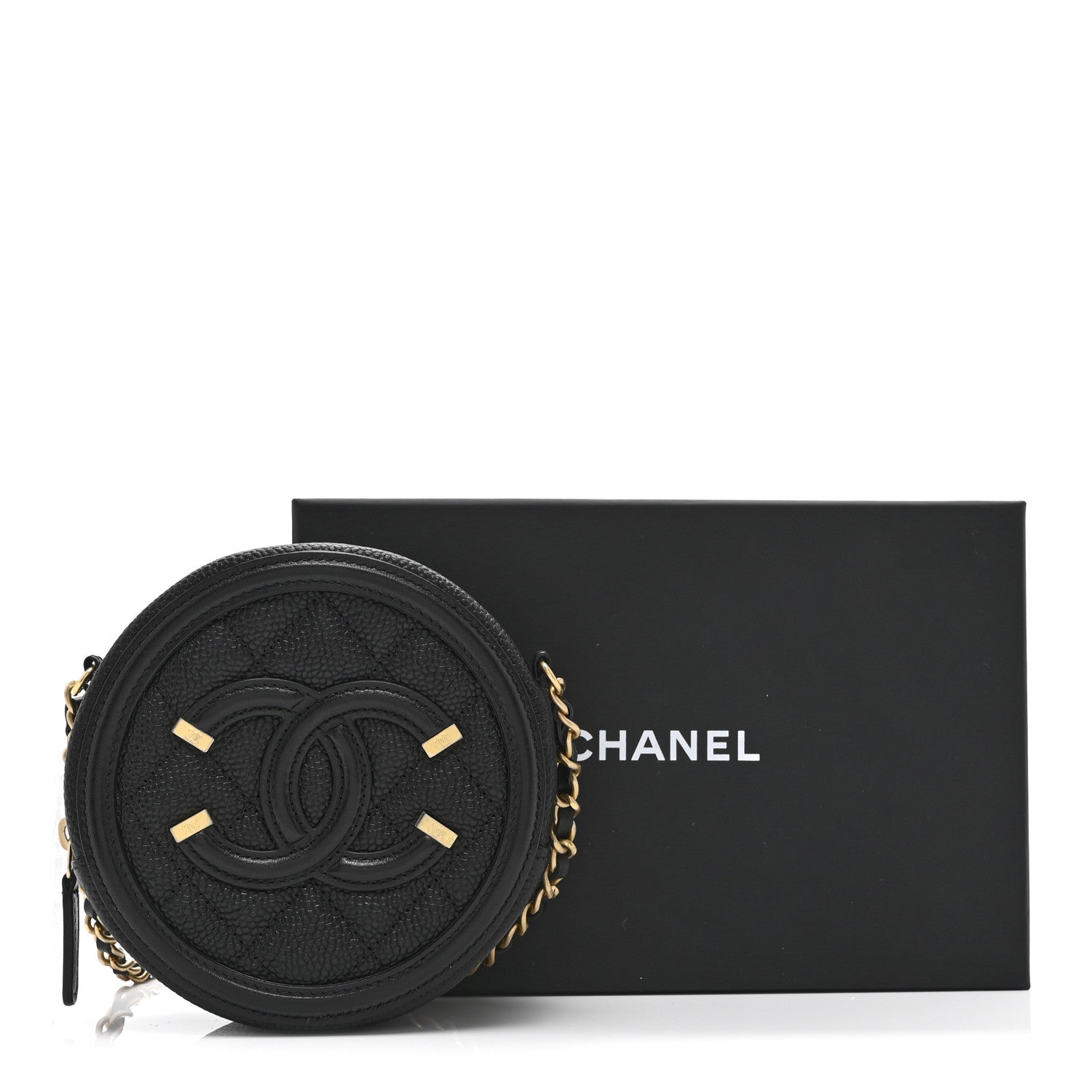Chanel Caviar Quilted Round Filigree Crossbody Black 11 of 11