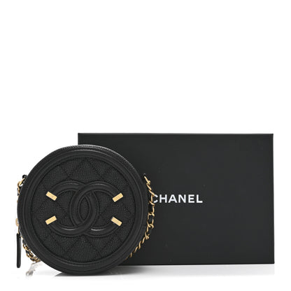 Chanel Caviar Quilted Round Filigree Crossbody Black 11 of 11