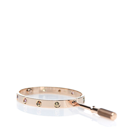 Cartier 18K Pink Gold Sapphire Garnet Amethyst LOVE Bracelet 16 6 of 7