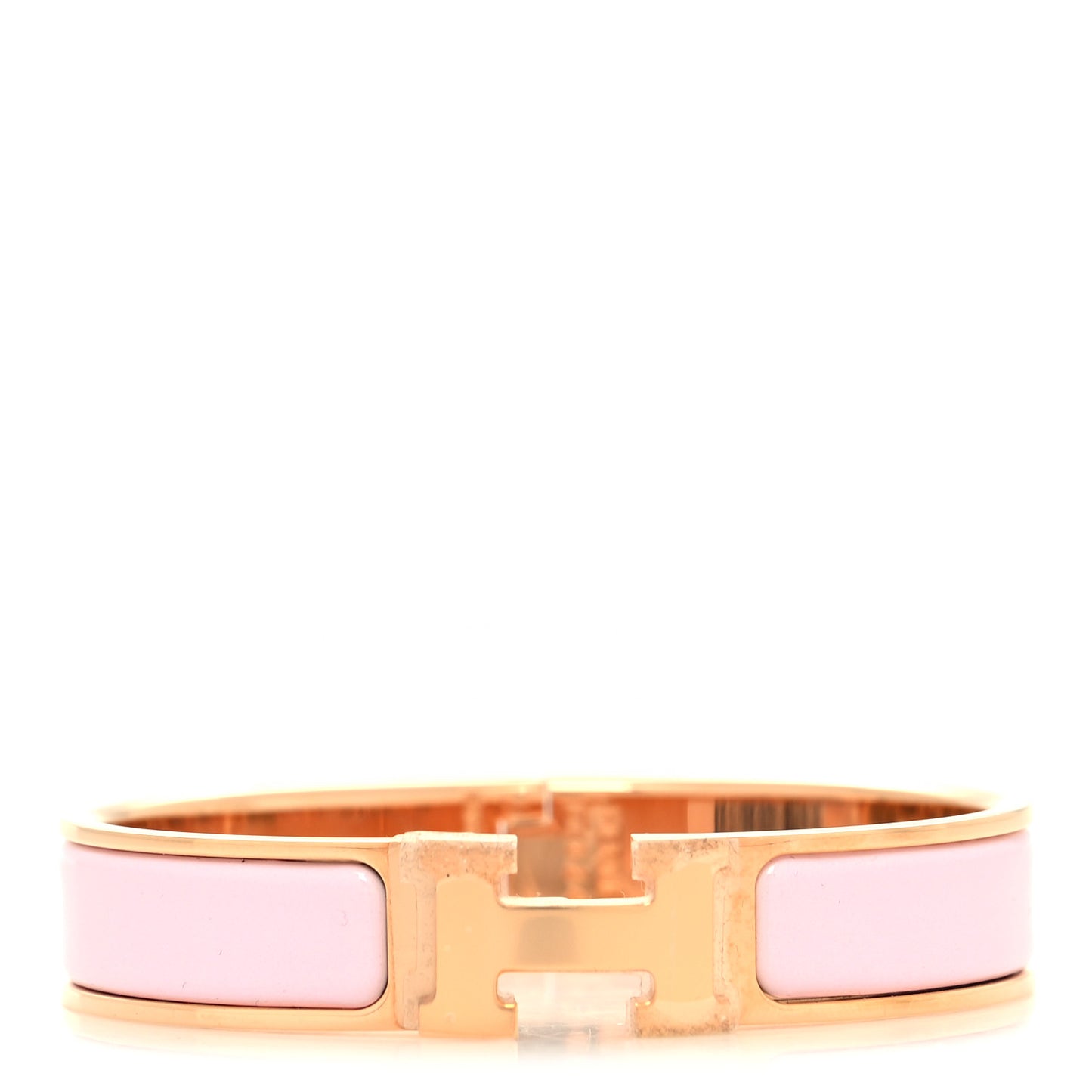 Enamel Narrow Clic Clac H Bracelet PM Rose Dragee