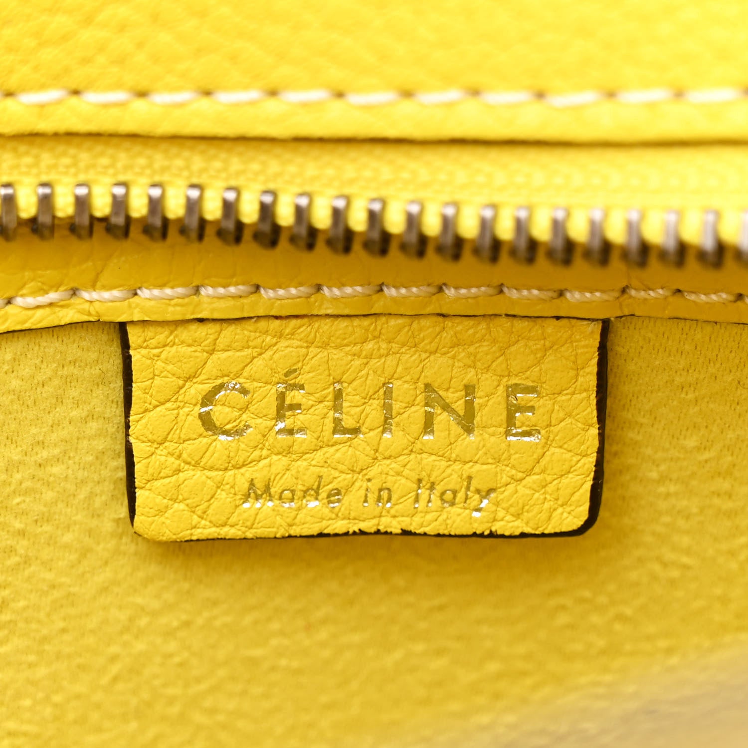 Celine Drummed Calfskin Nano Luggage Acacia 6 of 11
