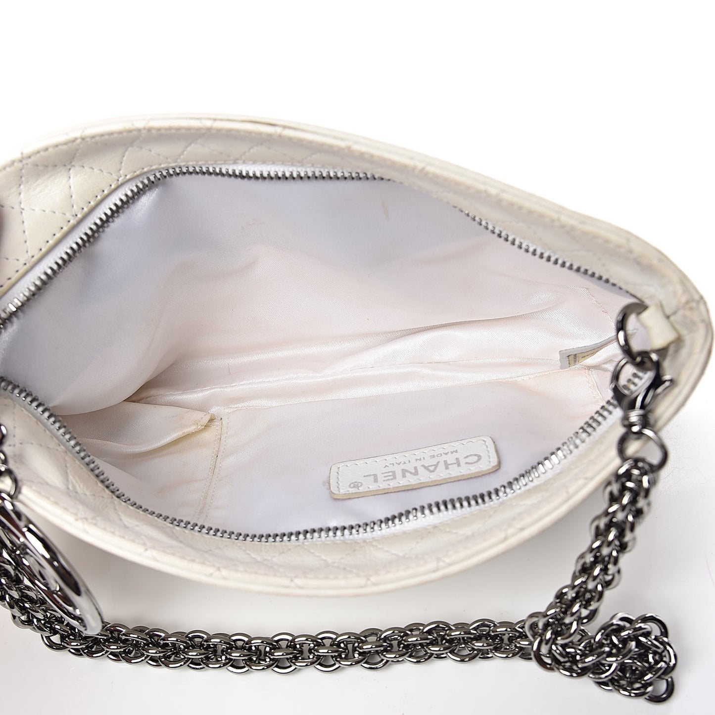 Lambskin Soft and Chain Pochette White
