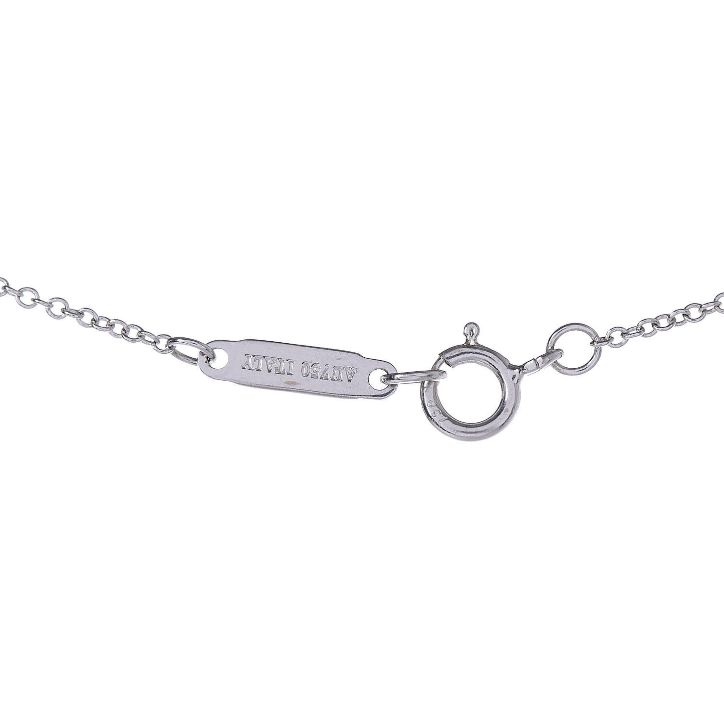 18K White Gold Diamond Small T Smile Pendant Necklace