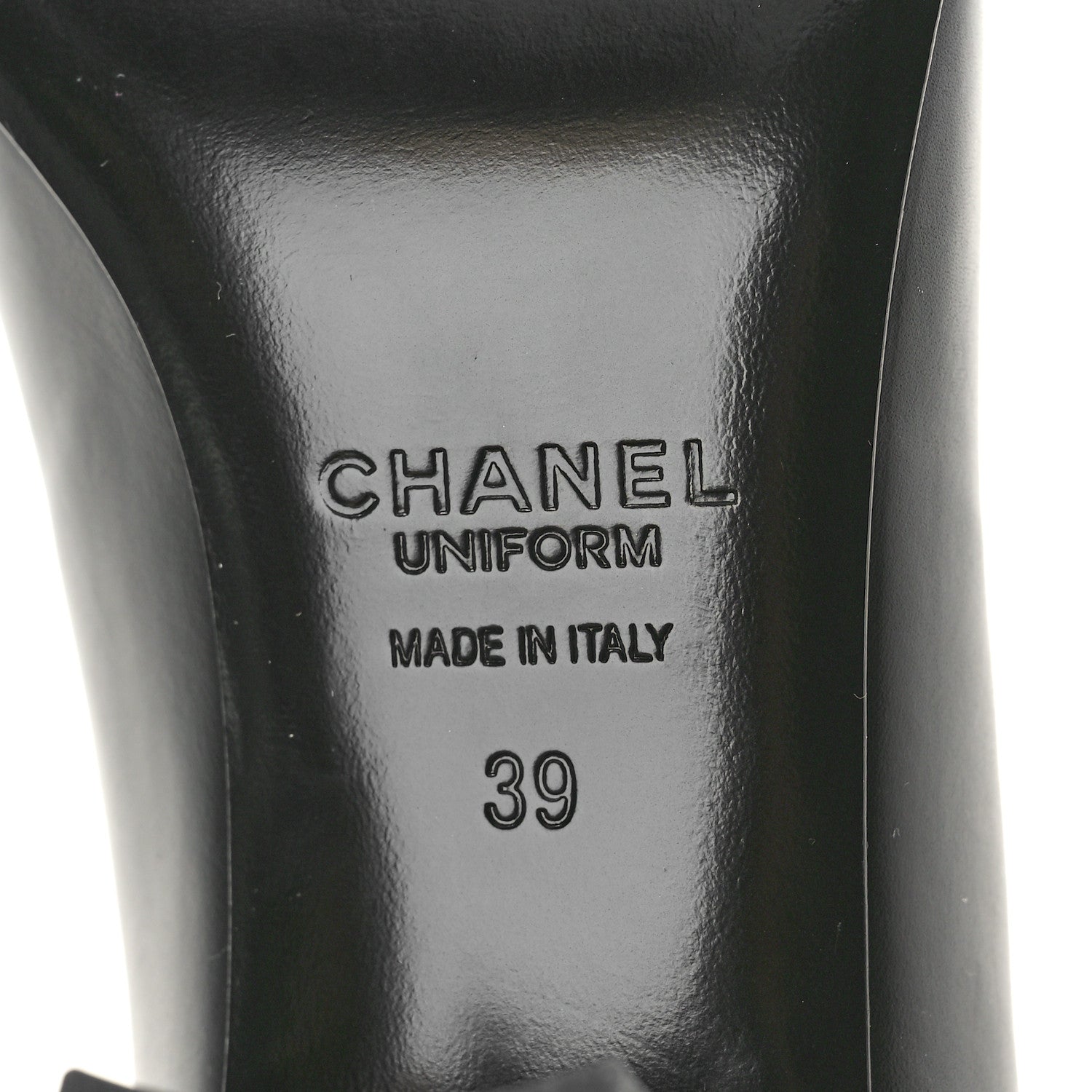 Chanel Lambskin Cap Toe CC Uniform Pumps 39 Black 7 of 10