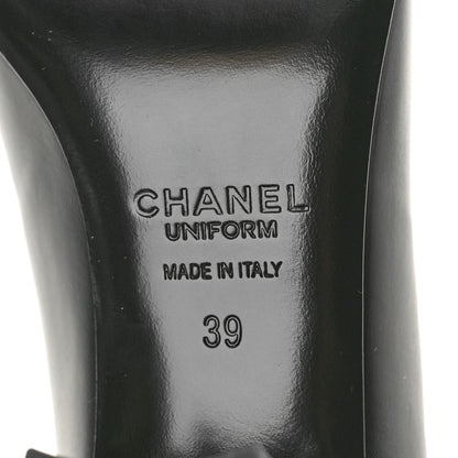 Chanel Lambskin Cap Toe CC Uniform Pumps 39 Black 7 of 10