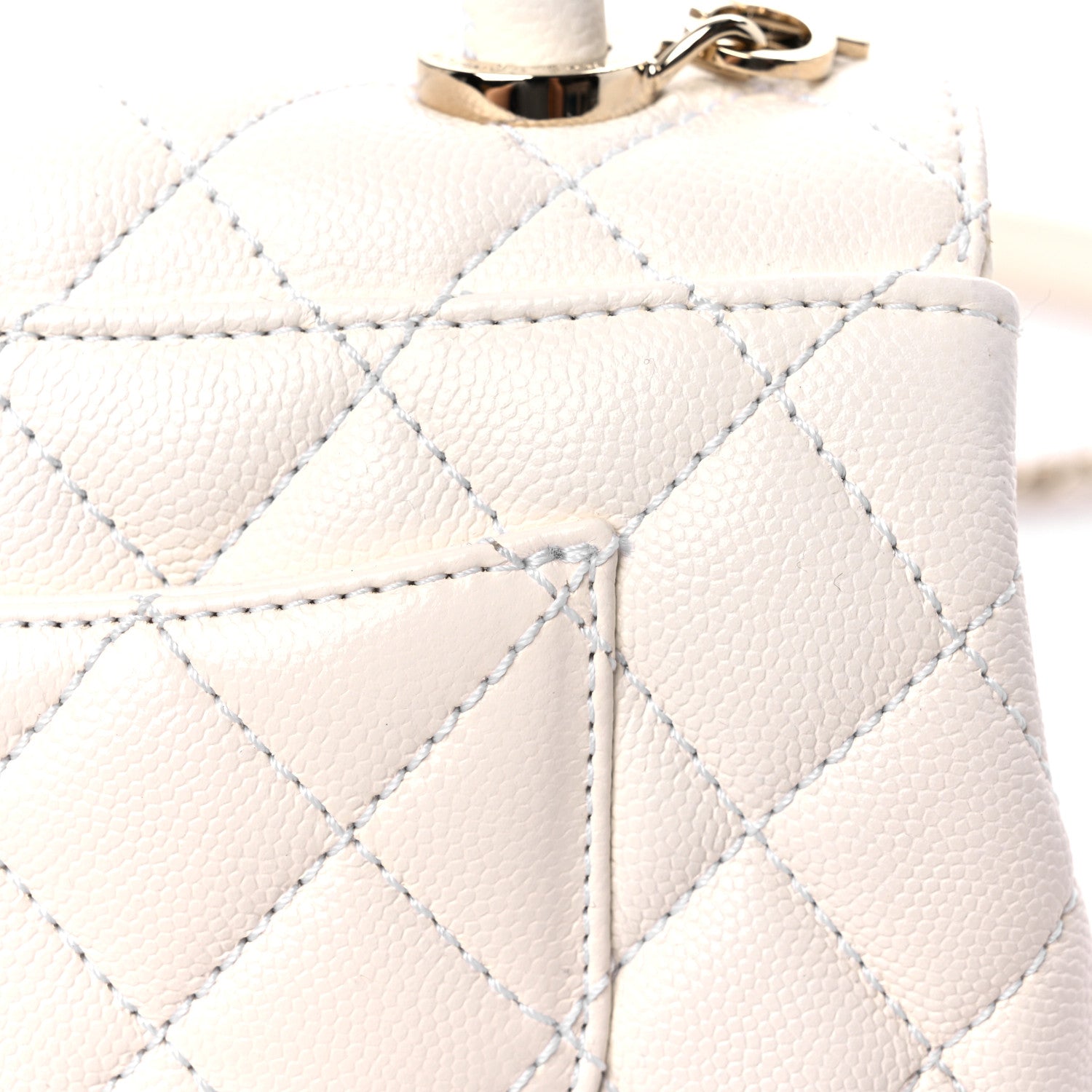 Chanel Caviar Quilted Extra Mini Coco Handle Flap White 12 of 12