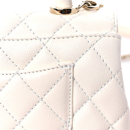 Chanel Caviar Quilted Extra Mini Coco Handle Flap White 12 of 12