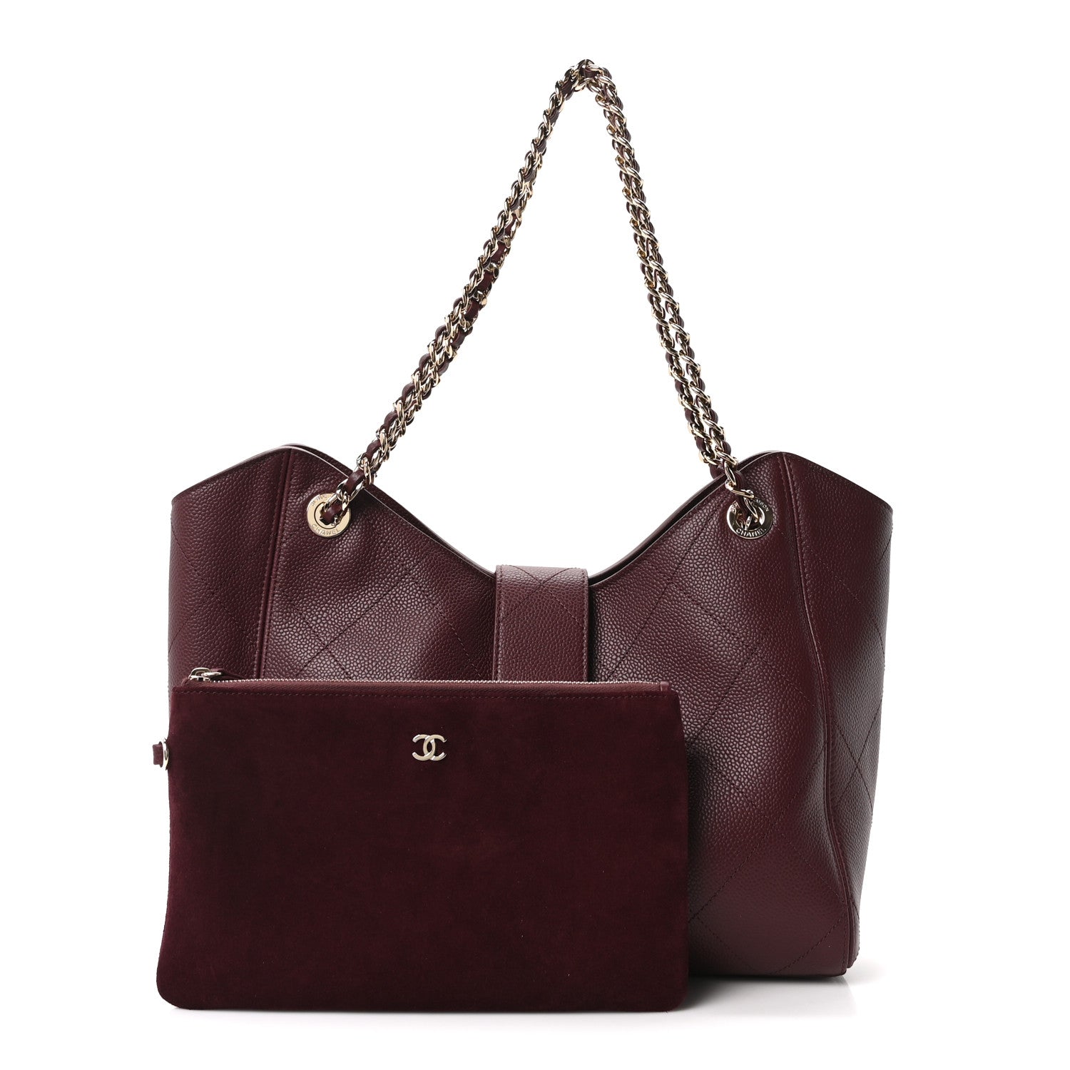 Chanel Grained Calfskin Large Shopping Bag Dark Burgundy 3 of 12