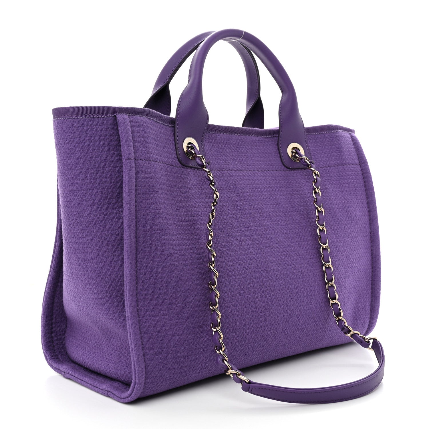 Chanel Mixed Fibers Small Deauville Tote Purple 4 of 14