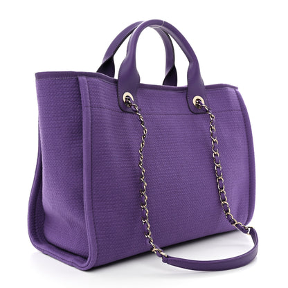 Chanel Mixed Fibers Small Deauville Tote Purple 4 of 14