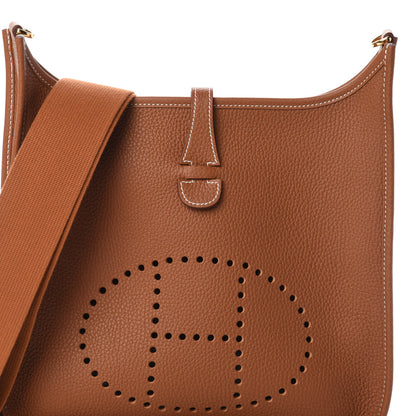 Hermes Taurillon Clemence Evelyne III PM Gold 7 of 9