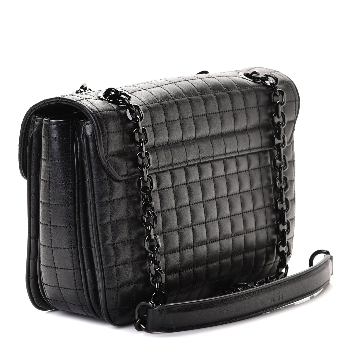 Calfskin Quilted Medium C Bag Black