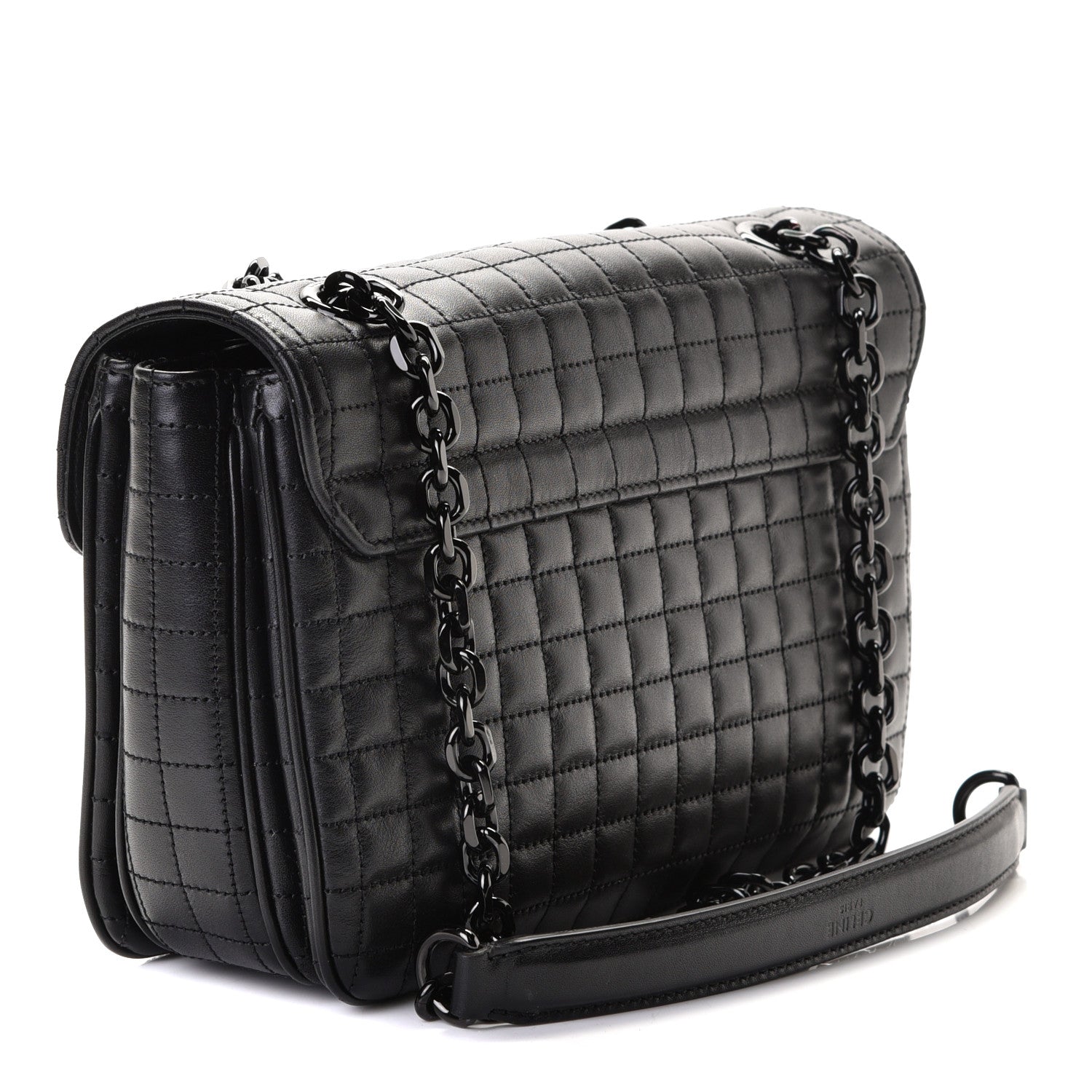 Celine Calfskin Quilted Medium C Bag Black 3 of 6