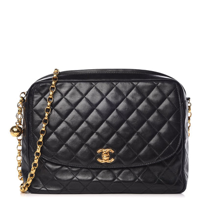 Chanel Lambskin Quilted Flap Camera Case Black 1 of 14