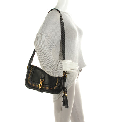 Gucci Calfskin Handmade Medium Flap Shoulder Bag Black 2 of 7