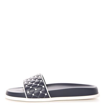Valentino Garavani Nappa Free Rockstud Spike Pool Slide Sandals 38 Marine 1 of 12