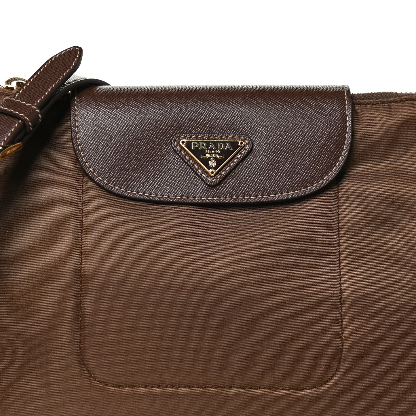 Nylon Vela Saffiano Flat Flap Messenger Bag Corinto